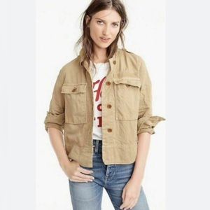 Jcrew| GREEN Safari Jacket with Pleats in the back XS
